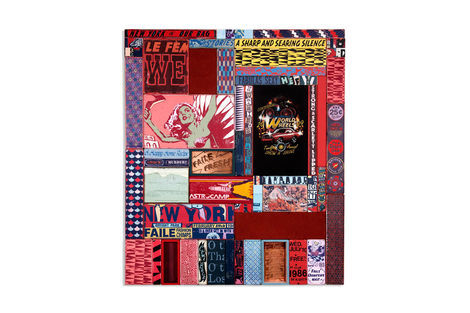 <p>Scarlett Lipped &amp; Faile Fresh</p>

<p>Acrylic, Silkscreen Ink, Fabric, Copper Plate on Wood, Steel Frame. 48.25 x 56.5 x 2.5 Inches. (122 x 143 x 6 cm.)</p>