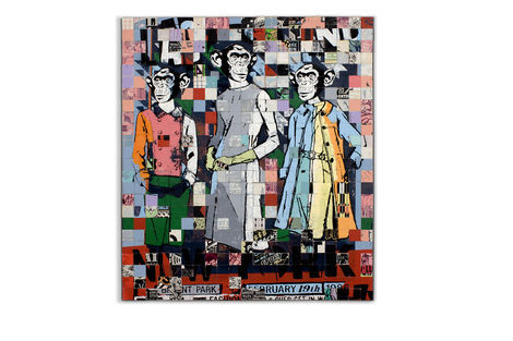 <p>Fashions Last Stand</p>

<p>Acrylic, Silkscreen Ink on Wood in Aluminum Frame.
48 &frac12; x 42 &frac12; Inches.</p>