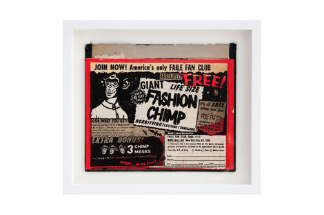 <p>Faile Fan Club BC:NYC
Paper Collage, Silkscreen Ink on Book Cover, Framed 12.75 x 11.25 Inches (frame size) Original</p>