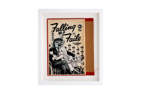 <p>Falling For Faile BC:NYC
Paper Collage, Silkscreen Ink on Book Cover, Framed 10.5 x 12 Inches. (frame size) Original</p>