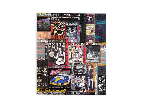 <p>Halley&rsquo;s Night Dream<br/>
48.5 x 56.5 Inches  Acylic, Silkscreen Ink and Copper on Wood in Steel Frame<br/>
Faile 2012</p>