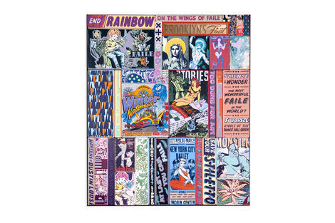 <p>Brooklyn&rsquo;s Finest Stories
Acrylic, Silkscreen Ink, Copper and Fabric on Wood, Steel Frame
Dimensions: 57in x 49in x 3in
Signed, Faile 2013</p>