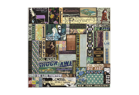 <p>The Finest FAILE Bros. <br/>
Acrylic, Silkscreen Ink, Copper and Fabirc on Wood/Carved Wood, in Steel Frame<br/>
49 in. x 49 in. x 03 in.<br/>
2014</p>